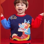 A类加绒儿童毛衣拜年服新年衣服