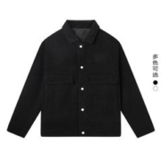 gxgjeans 冬季灯芯绒休闲黑色翻领夹克外套男式夹克男