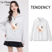 La Chapelle City 拉夏贝尔 浅花灰 卫衣  拍2件