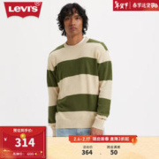 Levi's 李维斯 23秋季新款男士长袖毛衣针织衫条纹拼接圆领简约百搭 拼色 M