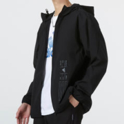 adidas 阿迪达斯 夹克男装连帽防风运动上衣宽松外套HE9915