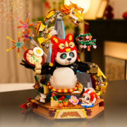 拼奇新年功夫熊猫神龙大侠 男女孩积木摆件玩具龙年新年礼物 86504 神龙大侠闹新春