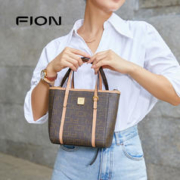 FION 菲安妮 菜篮子托特包 女包老花新款上班小拎包通勤时尚斜挎包