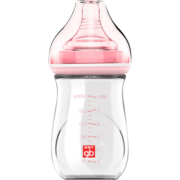 好孩子（gb）婴儿玻璃奶瓶 宽口径玻璃奶瓶 拥抱系列 180ml 粉色