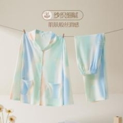 香蜜闺秀 女士家居服春秋新品长袖翻领可外穿亲肤睡衣女套装