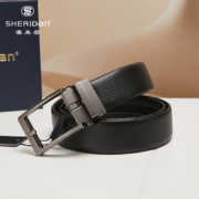 SHERIDAN 喜来登 头层牛皮 全新无孔自动扣腰带 SH521568S