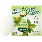 六神清凉香皂绿茶香味持久留香除菌全身可用家庭装125g×3块凑单