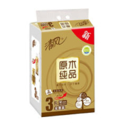 Breeze 清风 抽纸 原木金装3层150抽*3包M码 亲肤无刺激 卫生纸巾 餐巾纸 提装