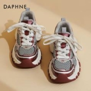 DAPHNE 达芙妮 龙年红色老爹鞋女2024春季新款厚底增高运动鞋潮酷休闲女鞋