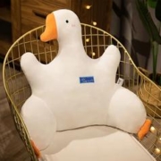 丝媛 白色大鹅腰枕靠垫 带拉链 55*45cm