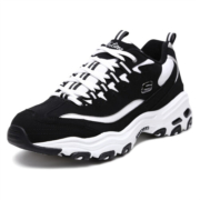 斯凯奇（Skechers）官方男子复古情侣休闲运动鞋老爹鞋 666063-BKW-C 黑色/白色 42