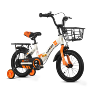永久（FOREVER）儿童自行车男女款小孩单车可折叠脚踏车4-6-8-10岁辅助轮14寸橙色