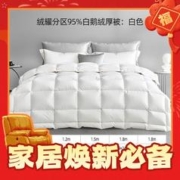 寒潮来了：MENDALE 梦洁家纺 绒耀分区95%白鹅绒厚被：白色 150*200