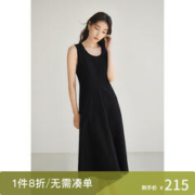 DUSHU 独束 大码女装极简立裁小黑裙背心裙优雅气质无袖连衣裙2024春新款 赫本黑 3