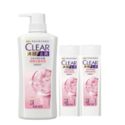 京东百亿补贴:清扬（CLEAR）去屑头皮护理洗发水樱花沁爽香型500g+100g*2  蓬松留香洗头膏