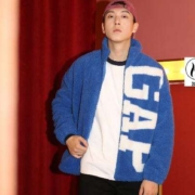 Gap 男女仿羊羔绒情侣立领夹克外套 462623