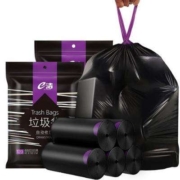e洁自动收口垃圾袋 加厚 黑色 45cm*50cm 2卷 共60只 加厚