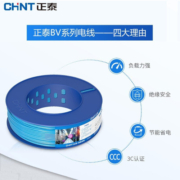 正泰（CHNT）电线电缆 阻燃BV2.5平方 双色单芯单股地线 国标铜芯硬线 100米
