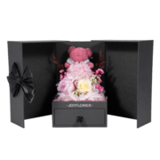 玫瑰盒子（RoseBox）苔藓小熊永生花首饰盒新年情人节生日礼物纪念日送女朋友老婆闺蜜