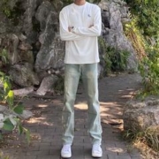 CSKS 美式高街vibe牛仔裤男黄泥染水洗做旧宽松直筒裤潮百搭休闲阔腿裤