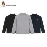 PLUS会员：Hush Puppies 暇步士 男女童纯色半高领打底衫 藏蓝（4色可选）
