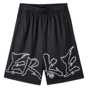 鸿星尔克（ERKE）儿童裤子男童运动短裤新款透气舒适中大童篮球比赛短裤 正黑 150