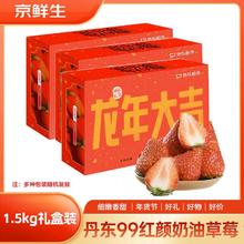 Mr.Seafood 京鲜生 丹东99红颜奶油草莓 1.5kg礼盒装