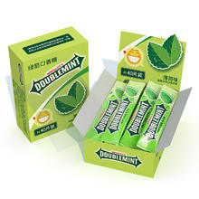 DOUBLEMINT 绿箭 口香糖条装40/100片清凉薄荷味清新口气接吻休闲零食糖果9 绿箭口香糖 5g 1盒 40片