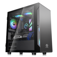 Thermaltake（Tt）启航者A1 钛灰银 Mini小机箱水冷电脑主机（支持MATX主板/磁吸玻璃开窗侧透/U3/游戏机箱）