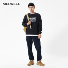 MERRELL迈乐男女同款户外休闲卫衣印花宽松时尚简约长袖圆领上衣MC2210022 黑色 M