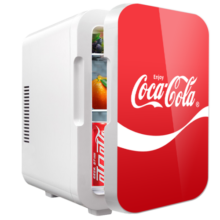 可口可乐（Coca-Cola）车载冰箱迷你小冰箱车家两用母乳宿舍办公室冷藏小型冰箱便携10L 10L 车家两用 【飘带红】