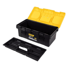 得力（deli）工具箱空箱家用五金大号收纳箱盒电工维修手提式零件收纳美术盒 12英寸加强型塑料工具箱 DL6211