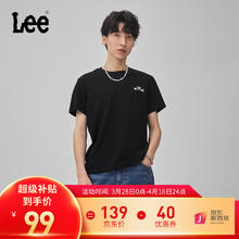 Lee 24春夏新品标准版型圆领logo字母印花男短袖T恤潮LMT0081214LE 黑色 L