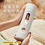 京东百亿补贴：炊大皇 COOKER KING 玻璃水杯 防爆隔热防烫防滑底带茶漏  优雅白 420ml