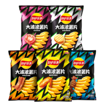 限地区，plus会员，概率券:乐事（Lay’s） 休闲食品 大波浪薯片  70g*5包  口味随机*5件