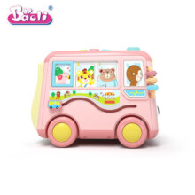 宝丽宝宝巴士玩具婴儿早教公共汽车多面体儿童拖拉车男女小孩礼物 智慧巴士-1813B粉色