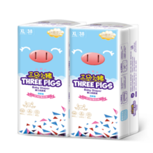 三只小猪Thethreepiggy3D轻薄纸尿裤XL码76片(12-17KG)