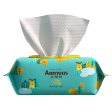 安慕斯（Anmous）婴儿护理湿巾 儿童宝宝新生儿口手专用一次性湿纸巾湿巾加厚加大 温泉水80抽*5包