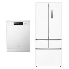 14号20点开始、PLUS会员：Midea 美的 厨房白色嵌入式套装 BCD-424WFPZM(E)+RX600-W