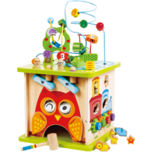 Hape绕珠游戏桌儿童1-3岁宝宝学习台婴幼儿积木早教男女孩玩具礼物 森林动物游戏盒E8341