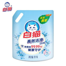 White Cat 白猫 高效洁净洗衣液 1kg*6袋 整箱