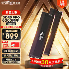 Crucial 英睿达 Pro系列 DDR5 6000频率 台式机内存条 32GB（16GB×2）