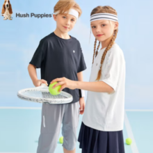 Hush Puppies 暇步士 2023年夏季男女大童夏装短袖圆领衫
