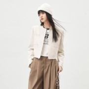 PEACEBIRD WOMEN 太平鸟女装 春季时尚小香风外套女粗花呢外套