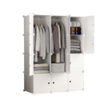 安尔雅衣柜简易组装衣橱简约出租房组合塑料收纳储物柜卧室单人衣柜