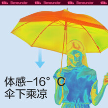 蕉下（beneunder）太阳伞遮阳伞小黑伞防紫外线女晴雨两用双层黑胶伞 绯月山茶