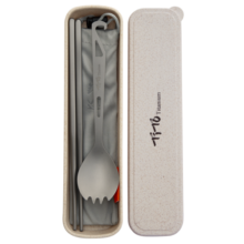 钛途（TITO TITANIUM） 纯钛筷子勺叉子套装99.5%钛合金野餐露营旅行户外用餐具便携轻便 纯钛筷子+折叠叉勺#13