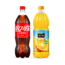 Fanta 芬达 可口可乐 汽水+美汁源 果粒橙 果汁 1.25L*2 混合装