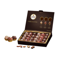 费列罗（FERRERO）榛果威化黑巧巧克力制品 喜糖零食生日礼物 24粒礼盒装300g