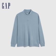 Gap 盖璞 男装春秋LOGO半高领远红外保暖发热长袖T恤休闲舒适上衣810620
